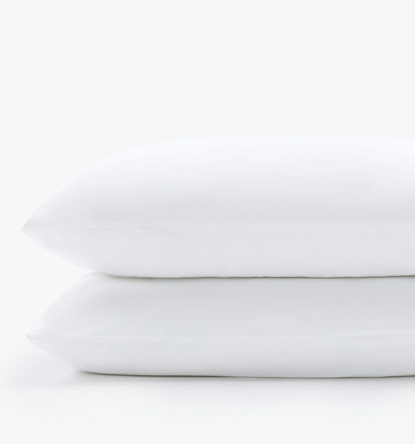 Cotton sateen white pillowcases
