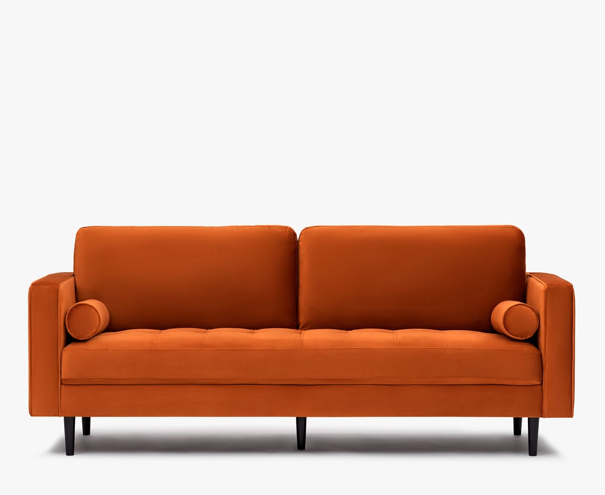 Soho velvet sofa orange
