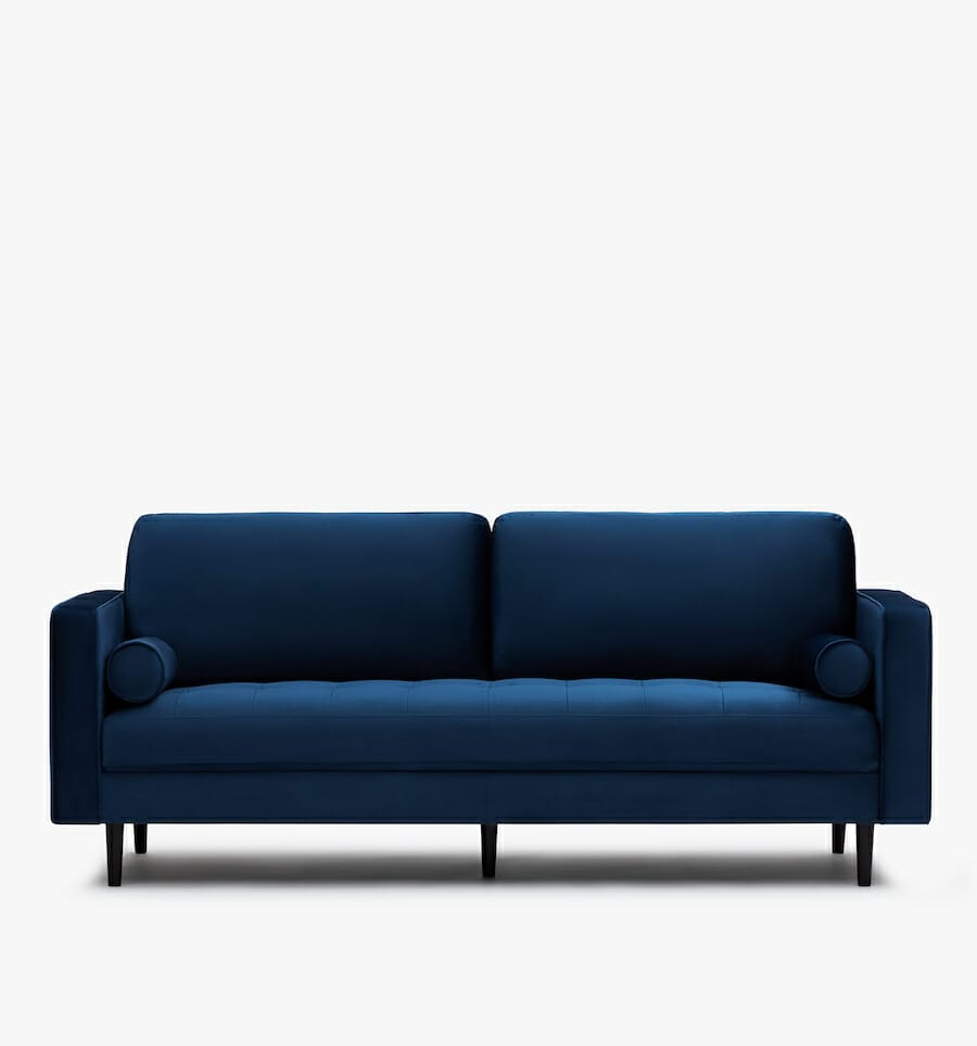 soho velvet sofa - blue