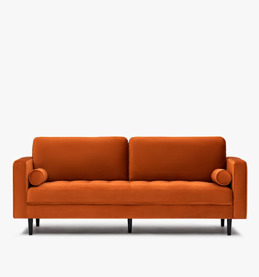 soho velvet sofa - orange