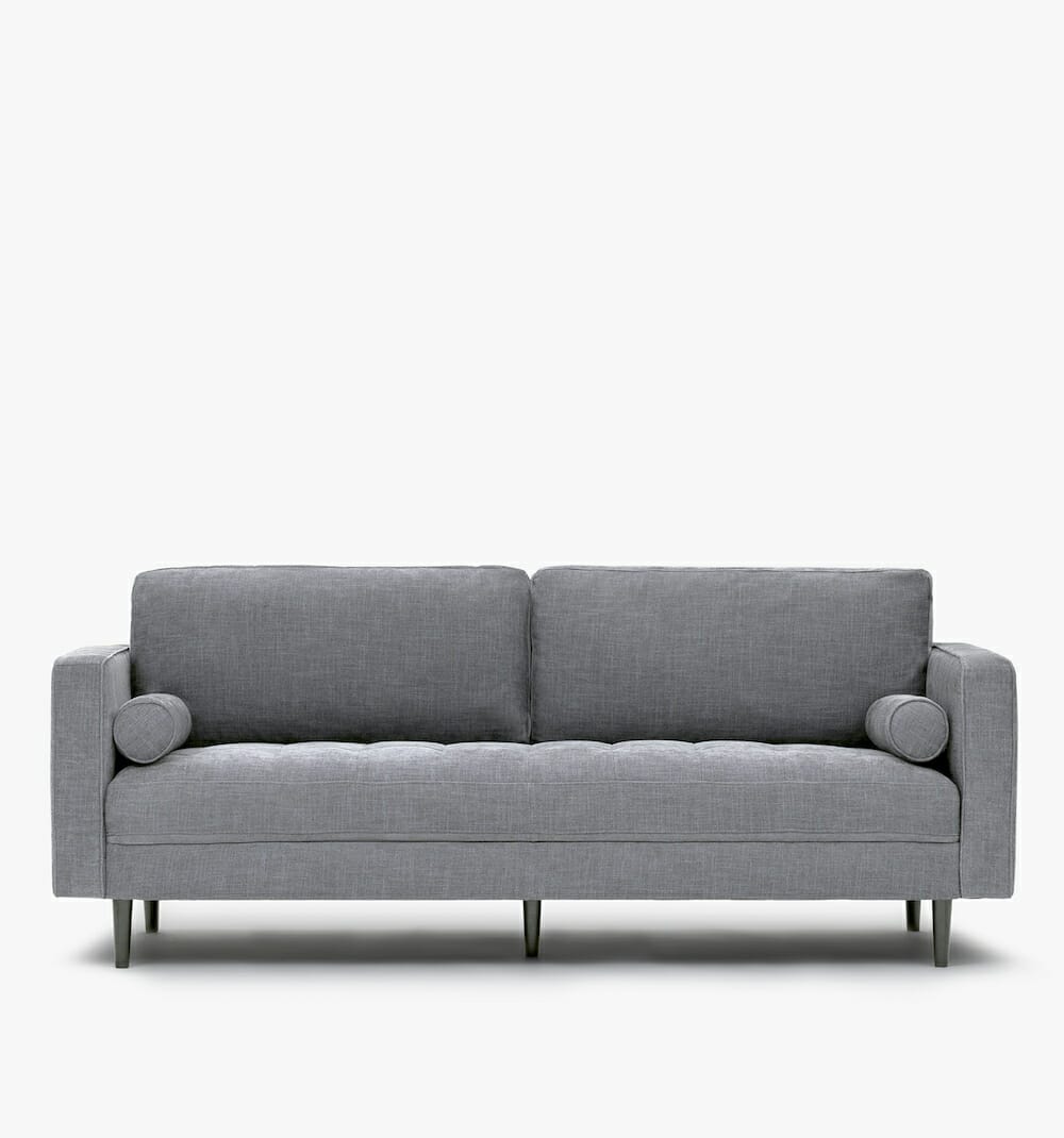 soho velvet sofa - grey