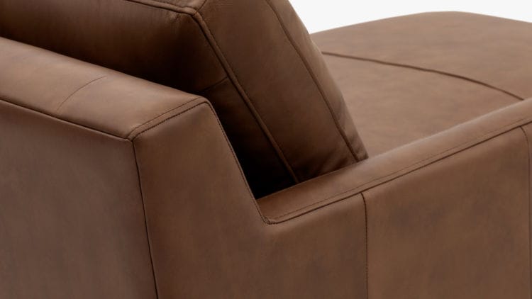 The Kennedy Leather Sectional left - light brown