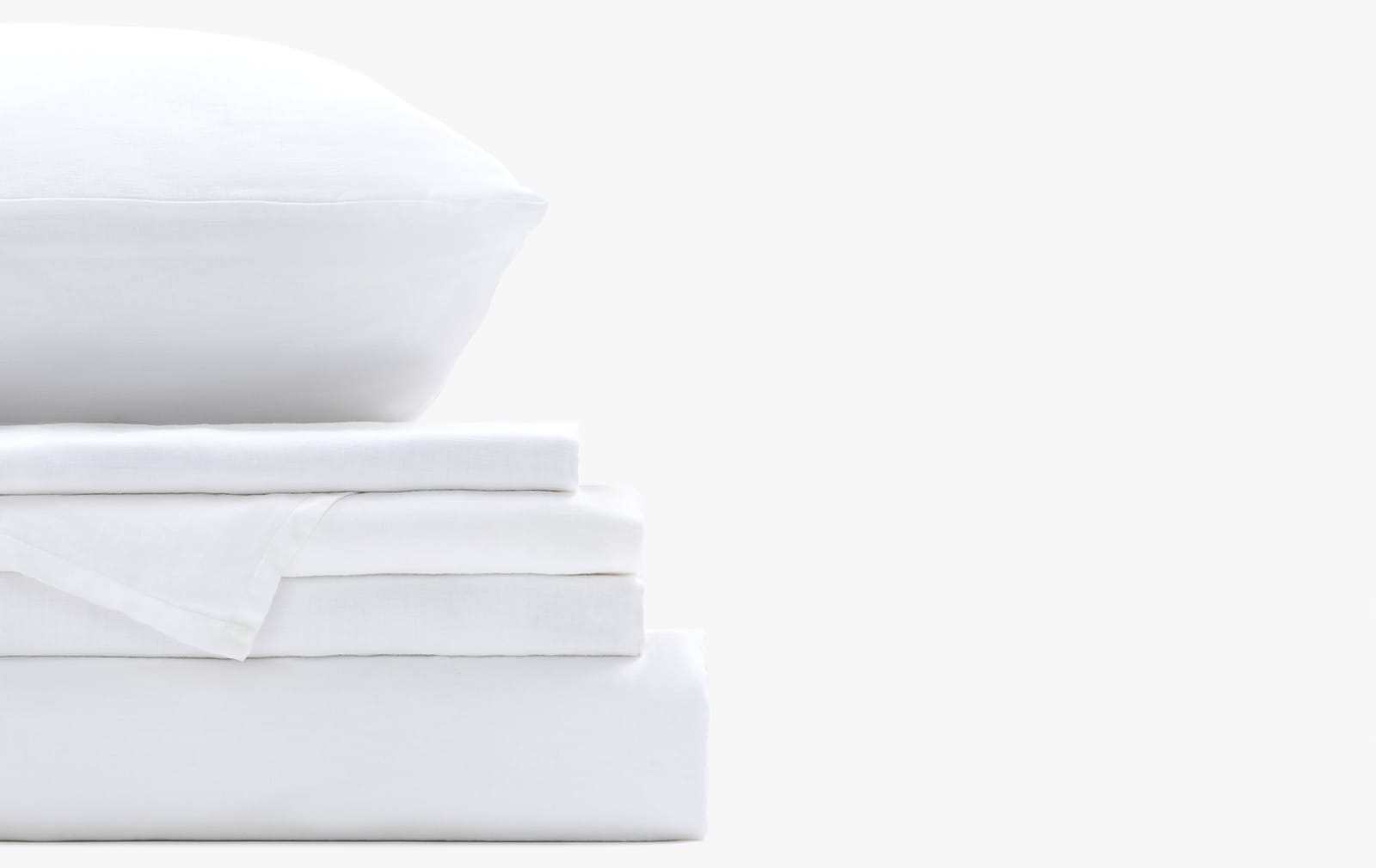 French linen bedding set - White