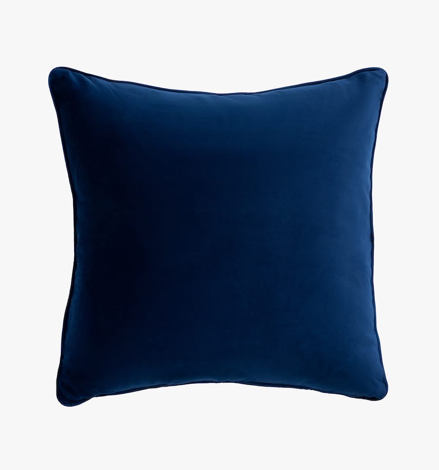 Eden velvet pillow - blue