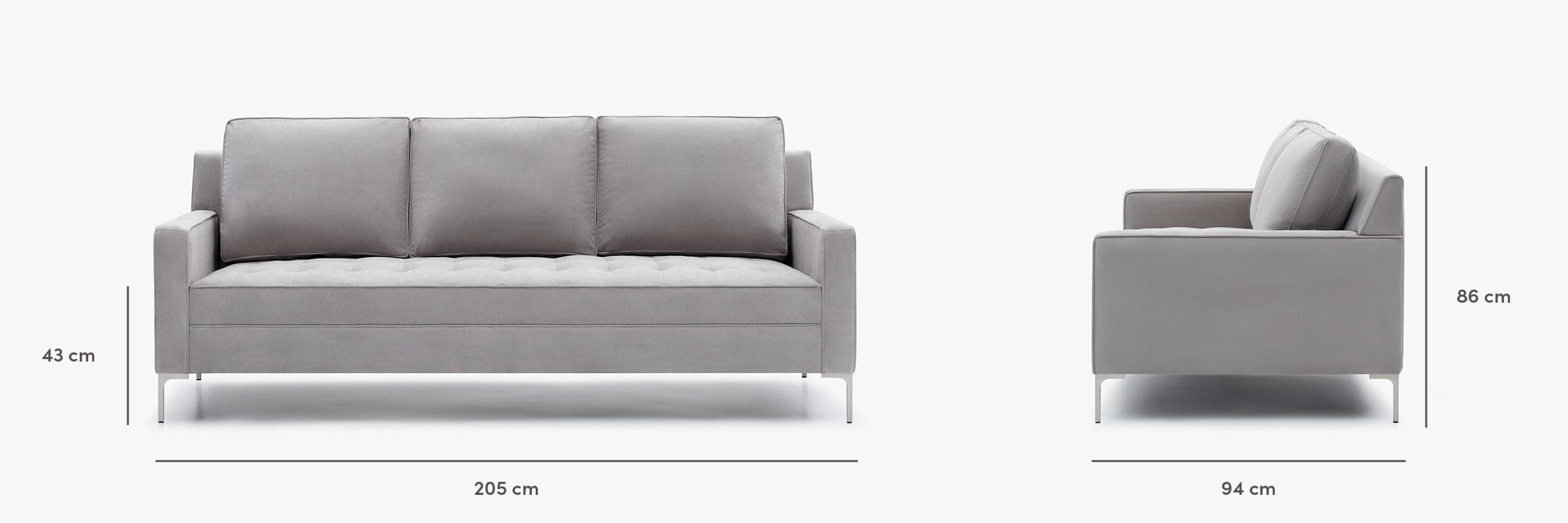 The Hudson Sofa dimensions