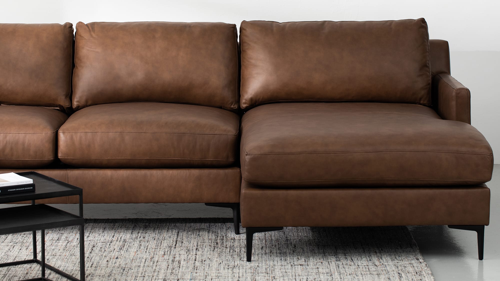 Brushed 2024 leather sectional