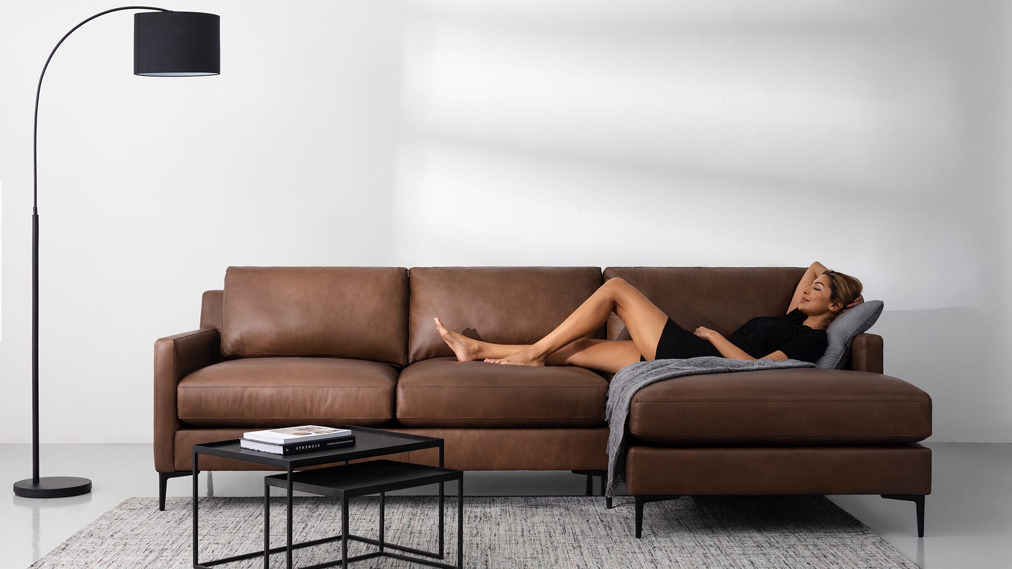 The Kennedy Leather Sectional Noa Home