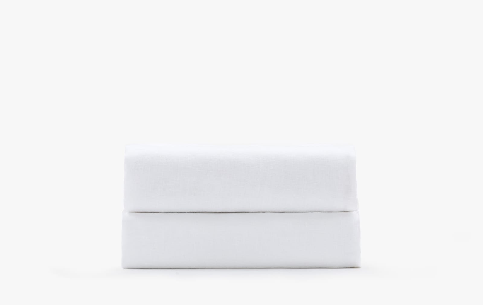 Linen fitted sheet - white