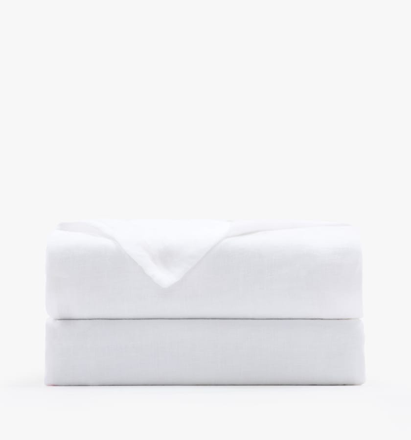French linen white flat sheet