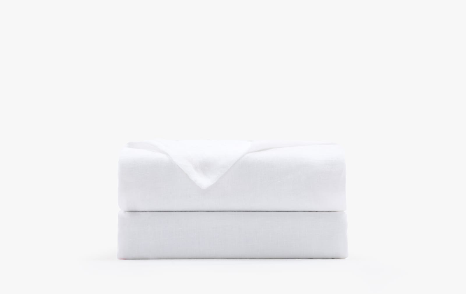 French linen flat sheet - white