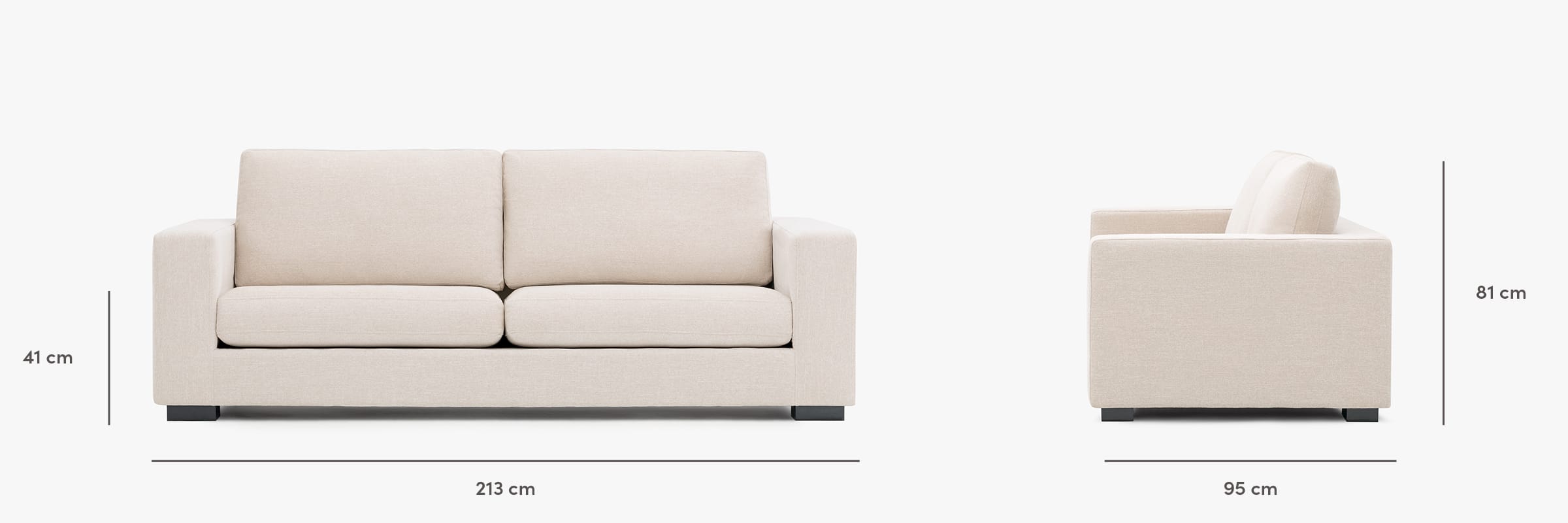 The malibu sofa dimensions