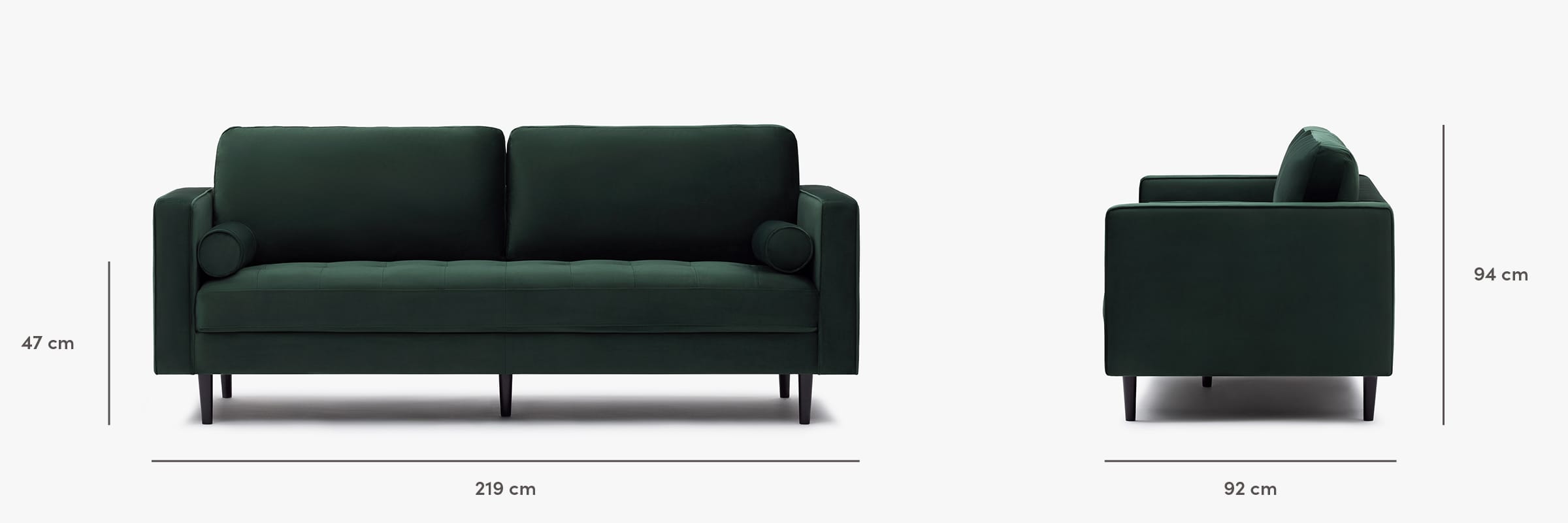 Soho sofa velvet dimensions