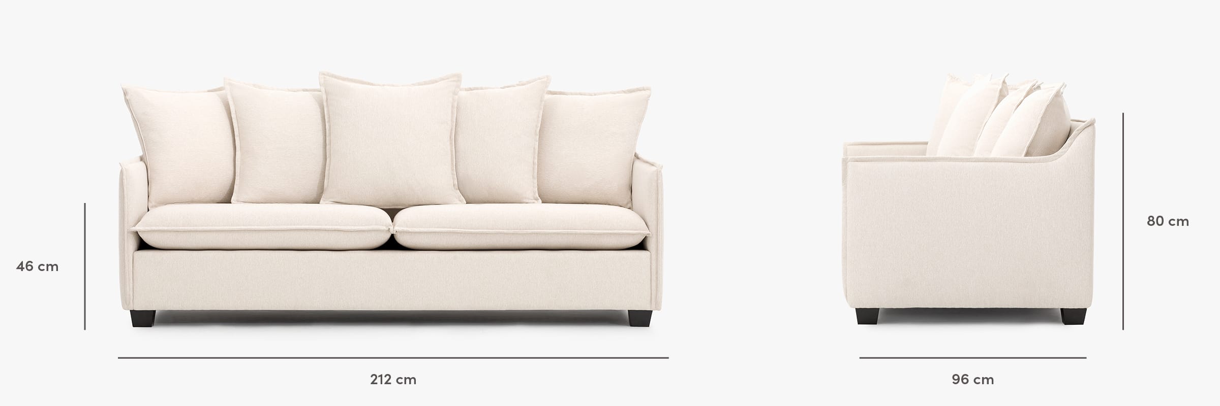 The Miami Sofa dimensions