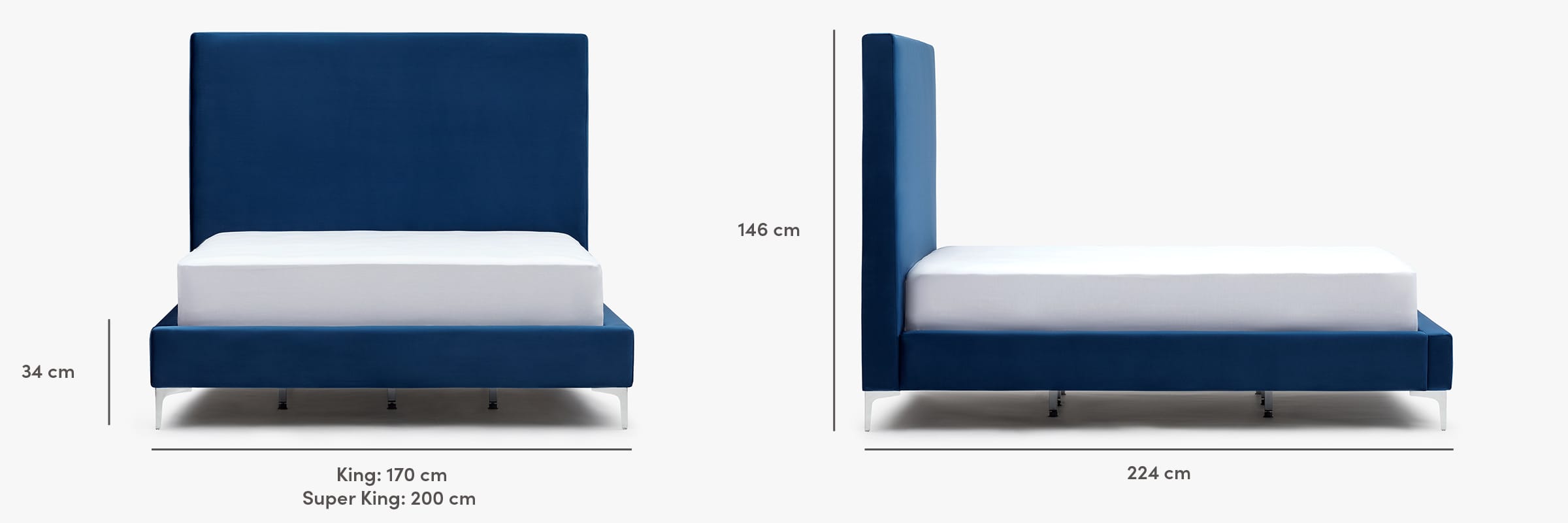The Modena bed dimensions
