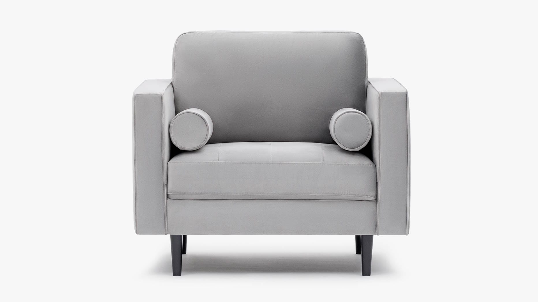 The Soho Velvet Armchair - grey