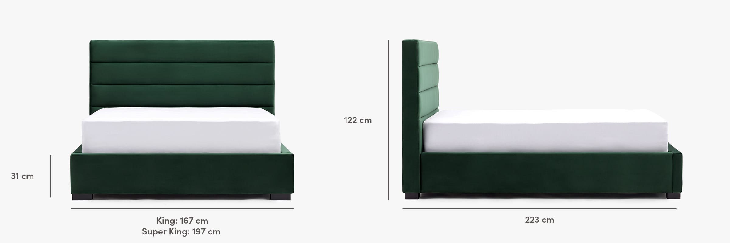 The oxford bed dimensions