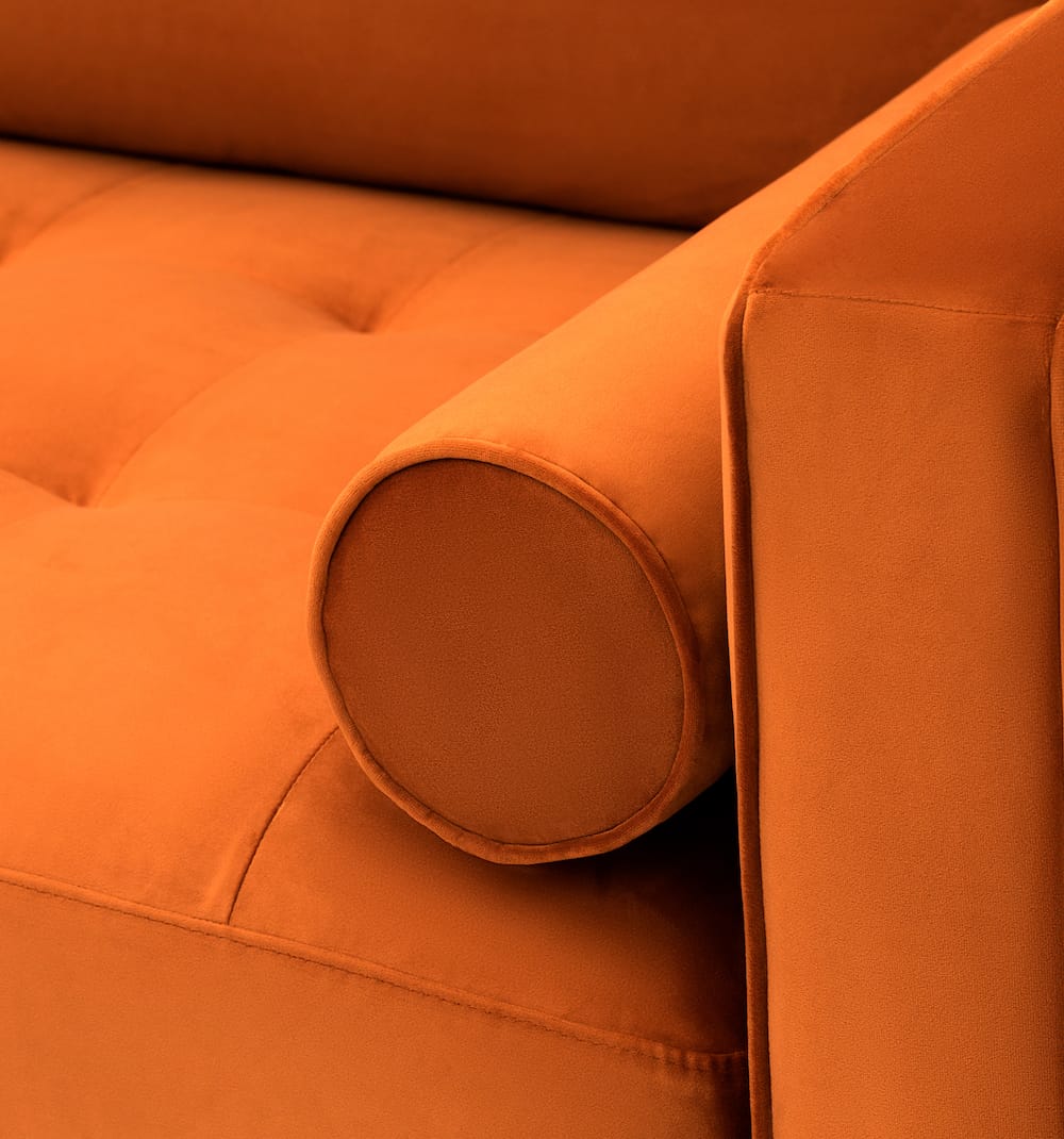 Soho velvet sofa - orange