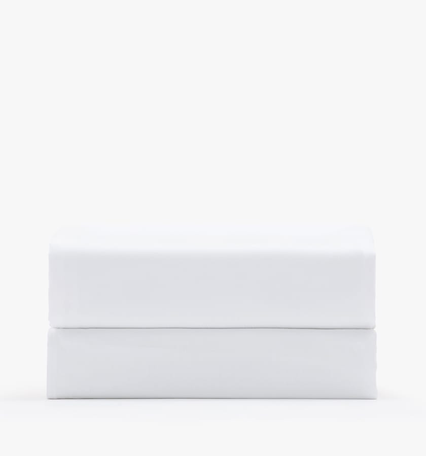 Cotton sateen white fitted sheet