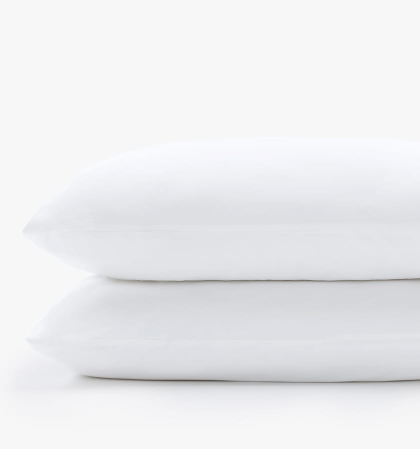Cotton sateen white pillowcases