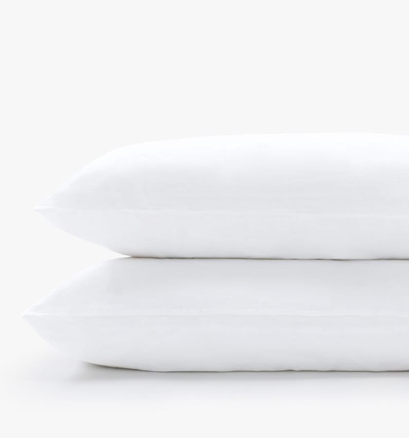 French linen white pillowcases